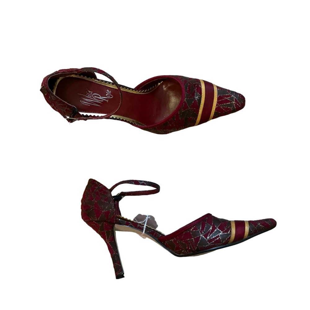 Wild Rose Burgundy and Gold Heels